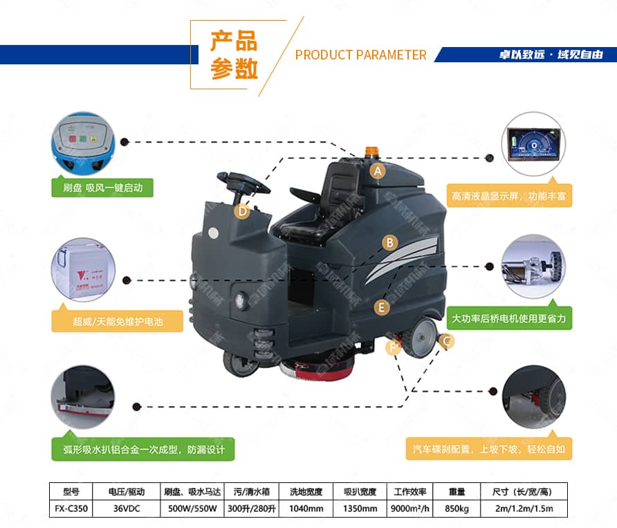 大型驾驶式洗地机产品参数